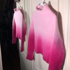 Fuzzy Ombre Pink Turtleneck